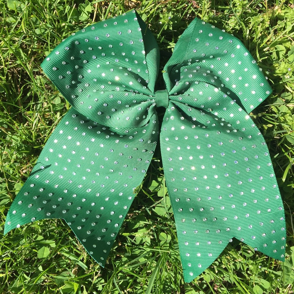 Bedazzled Green Hair Elastic Bow